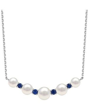 Gemstones Pearl & 7Mm Pearl Statement Necklace - White