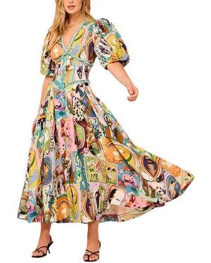 CHARLOTTE GREEN Linen-Blend Maxi Dress - White