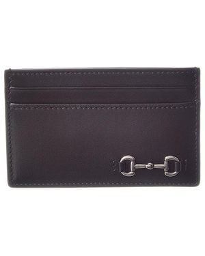 Gucci Horsebit Leather Card Holder - Purple
