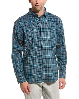 Tommy Bahama Lazlo Vineyard Check Silk-Blend Shirt - Blue
