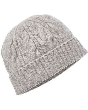 Bruno Magli Cable Cuffed Cashmere Hat - Gray