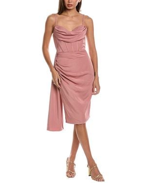 Rene Ruiz Front Drape Cocktail Dress - Red