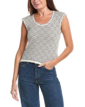 Max Studio Cap Sleeve Scoop Neck Sweater - Blue