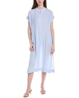 Eileen Fisher Mandarin Collar Dress - Blue