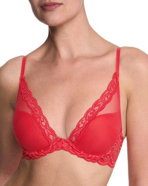 Natori Feathers Plunge T-Shirt Bra - Red