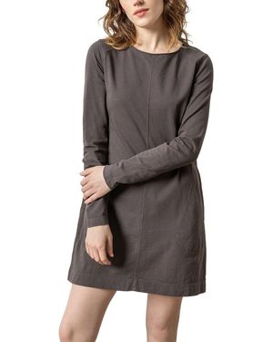 Lilla P Front Seam Crewneck Dress - Grey