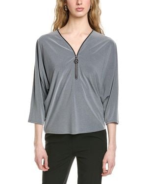 Joseph Ribkoff Doman Sleeve 1/-Zip Top - Grey