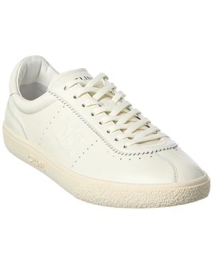 Celine Logo Low Top Leather Trainer - White