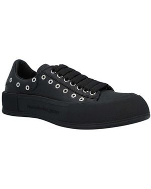 McQueen Calfskin Deck Plimsoll, Never Worn (Authentic Pre- Loved) - Black