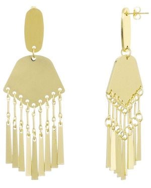 Adornia Plated Drop Statement Earrings - Metallic