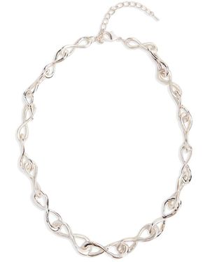 Saachi Infinity Link Collar Necklace - White