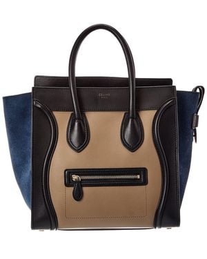 Celine Calfskin & Suede Luggage (Authentic Pre-Loved) - Black