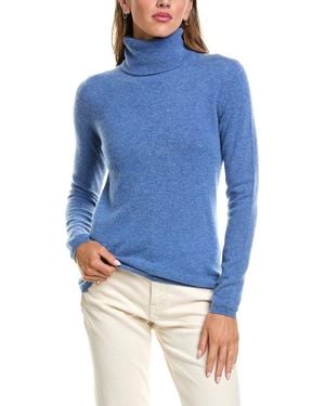 InCashmere Basic Turtleneck 100% Cashmere Jumper - Blue