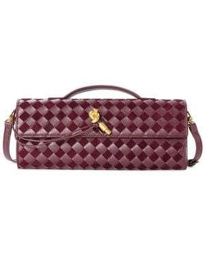 Tiffany & Fred Paris Woven Leather Clutch - Purple