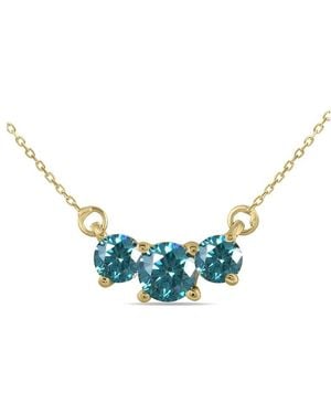 Diamond Select Cuts 14K 0.46 Ct. Tw. Diamond Necklace - Blue