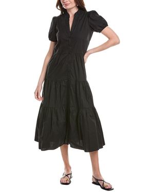 Sail To Sable Button Front Midi Dress - Black