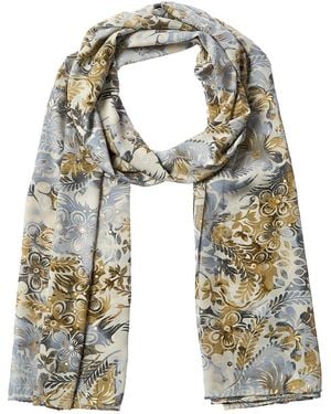 La Fiorentina Silk-Blend Printed Scarf - Green