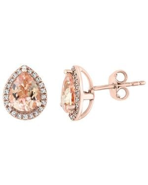 Effy Fine Jewelry 14K Rose 2.07 Ct. Tw. Diamond & Morganite Earrings - White