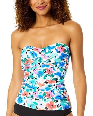 Anne Cole Twist Front Bandeau-Kini - Blue