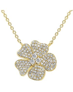 Sabrina Designs 14k 0.47 Ct. Tw. Diamond Flower Necklace - White