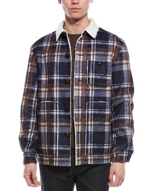 Paisley & Gray Wool-Blend Barn Coat - Blue