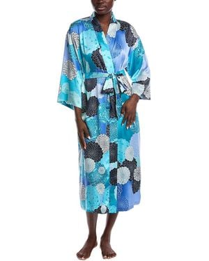 Natori Botanic Melody Satin Robe - Blue