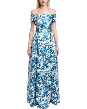 Rene Ruiz Off-The-Shoulder Gown - Blue