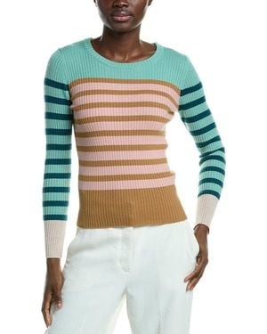 LK Bennett Love Stripe Wool Top - Blue
