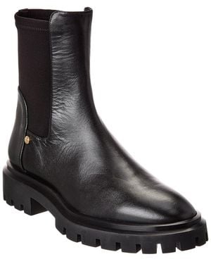 Stuart Weitzman Ultra Lug City Leather Bootie - Black