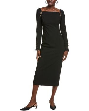 Lela Rose Raglan Midi Dress - Black