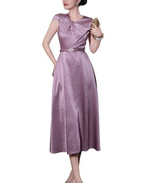 BURRYCO Solid Midi Dress - Purple