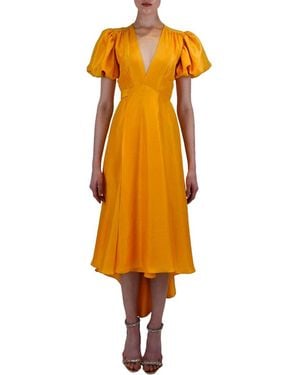 Azeeza Florence Wrap Style Midi Dress - Yellow