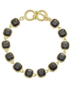 Juvell 18K Plated Topaz Toggle Bracelet - Metallic