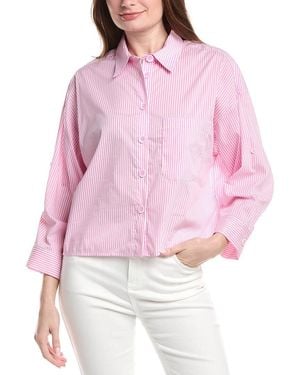 Renuar Woven Button Front Blouse - Red