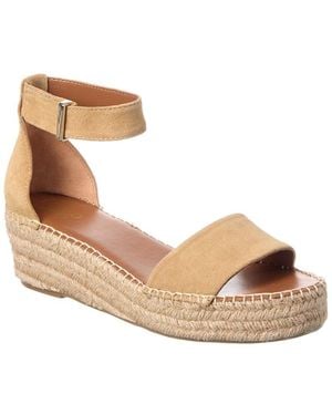 Franco Sarto Pela Sandstone Suede & Canvas Sandal - Metallic