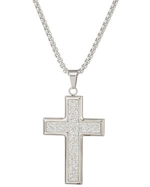Eye Candy LA The Bold Collection Titanium Cz Mike Necklace - Metallic