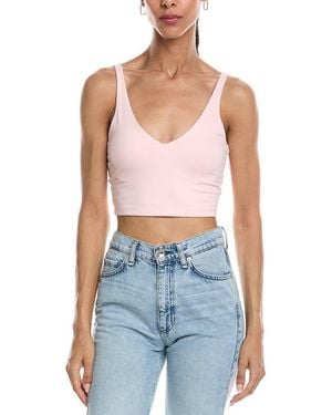 Susana Monaco Crop Very V Strap Top - Blue