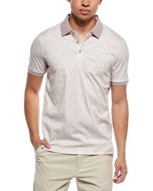 RAFFI Brushed Dot Polo Shirt - Grey
