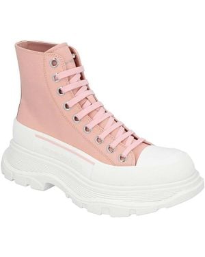 McQueen Canvas Tread Slick Boot, Never Worn (Authentic Pre- Loved) - Pink