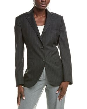 Officine Generale Officine Generale Charlene Pinstripe Wool Blazer - Black