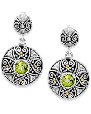 Samuel B. 18K & 0.90 Ct. Tw. Peridot Drop Earrings - Metallic