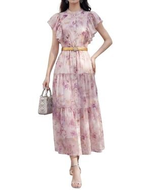 BURRYCO Short Sleeve Midi Dress - Pink