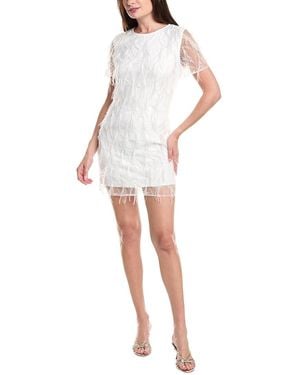 MILLY Rana Feather Mini Dress - White