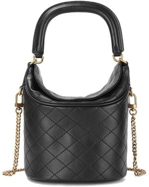 Tiffany & Fred Paris Quilted & Structured Top-Handle Shoulder Bag - Black