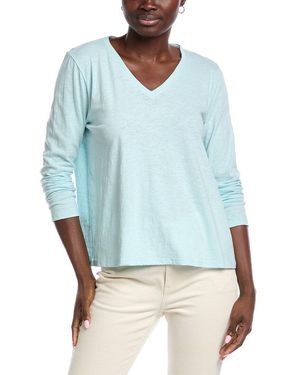 Eileen Fisher Slubby Jersey T-Shirt - Blue