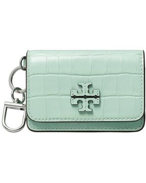 Tory Burch Thea Embossed Flap Leather Card Case - Green