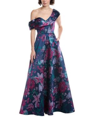 THEIA Angelica Midi Dress - Blue