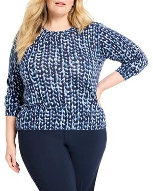NIC+ZOE Plus Knit Stitch Sweater - Blue