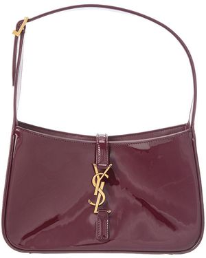 Saint Laurent Le 5 A 7 Patent Hobo Bag - Purple