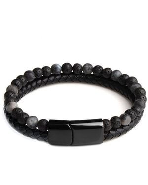 Stephen Oliver Stainless Steel 34.50 Ct. Tw. Labradorite Bracelet - Black